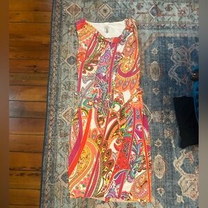 3/$25 🌺 CATO Paisley Print Sleeveless Dress Size S Colorful Boho